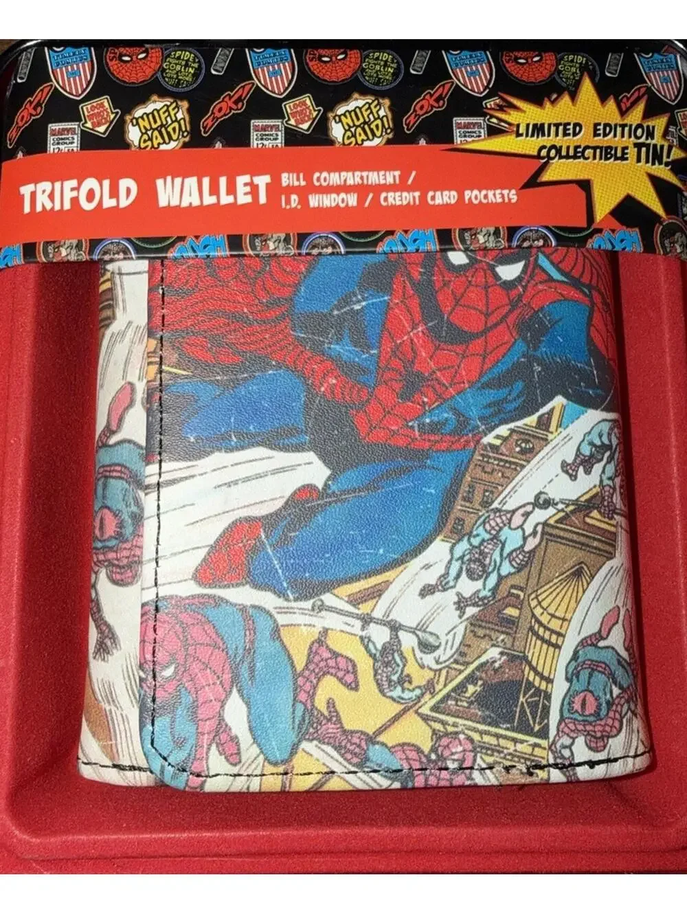 Spider-Man Mighty Marvel Trifold Wallet Tin Case Amazing New